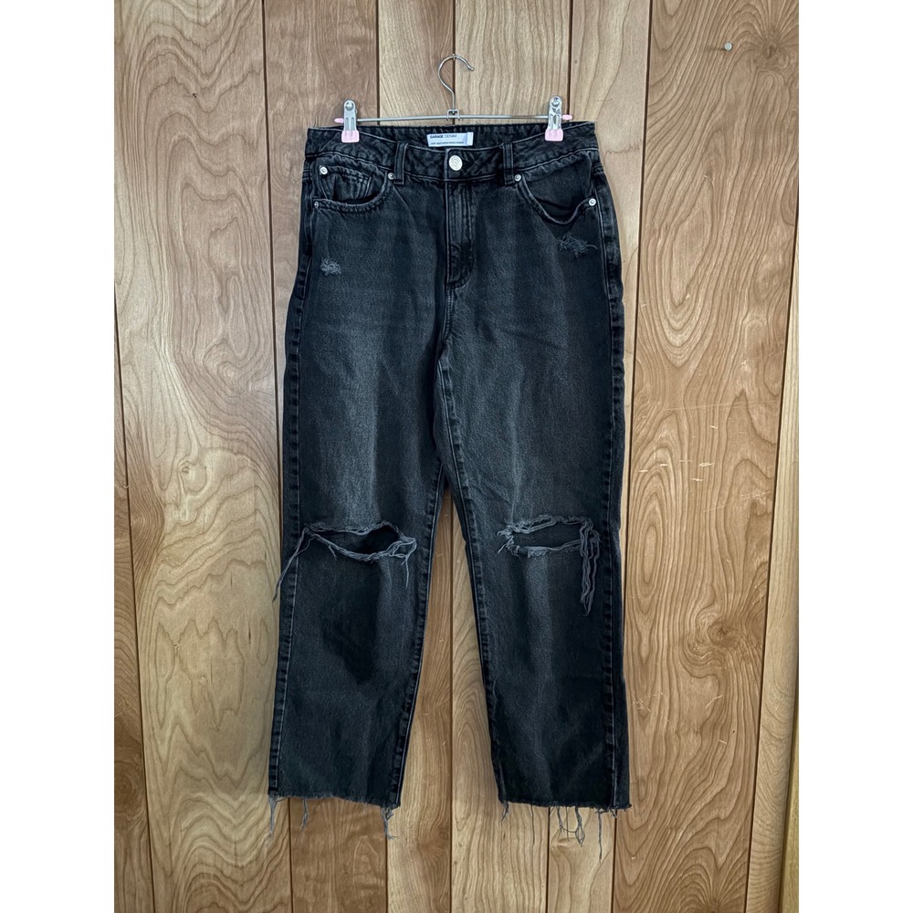 Garage Denim Vintage Straight Leg Distressed Jeans Washed Black Size 9 29